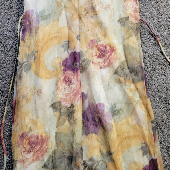 Christy LynnVintage Brown Textured Floral Romantic Maxi Dress Size 6 - Picture 9 of 16